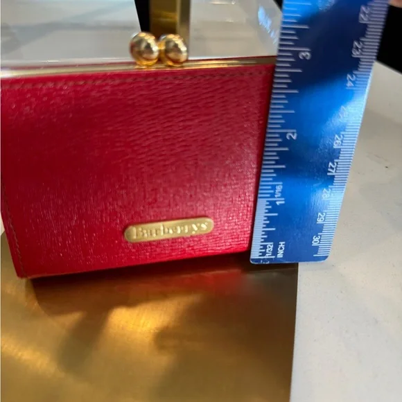 Burberrys of London NWOT Kisslock Coin Purse Navy Logo Box - Picture 8 of 9